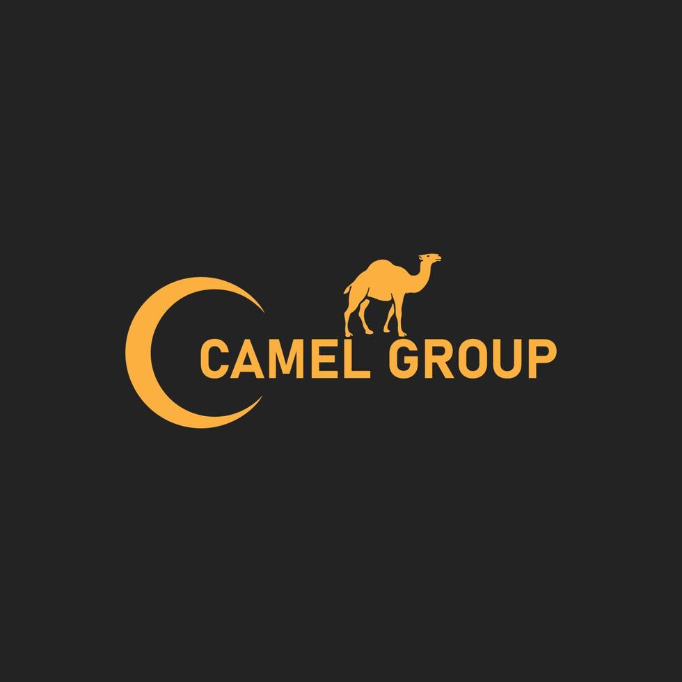 awesome brown camel logo design vector