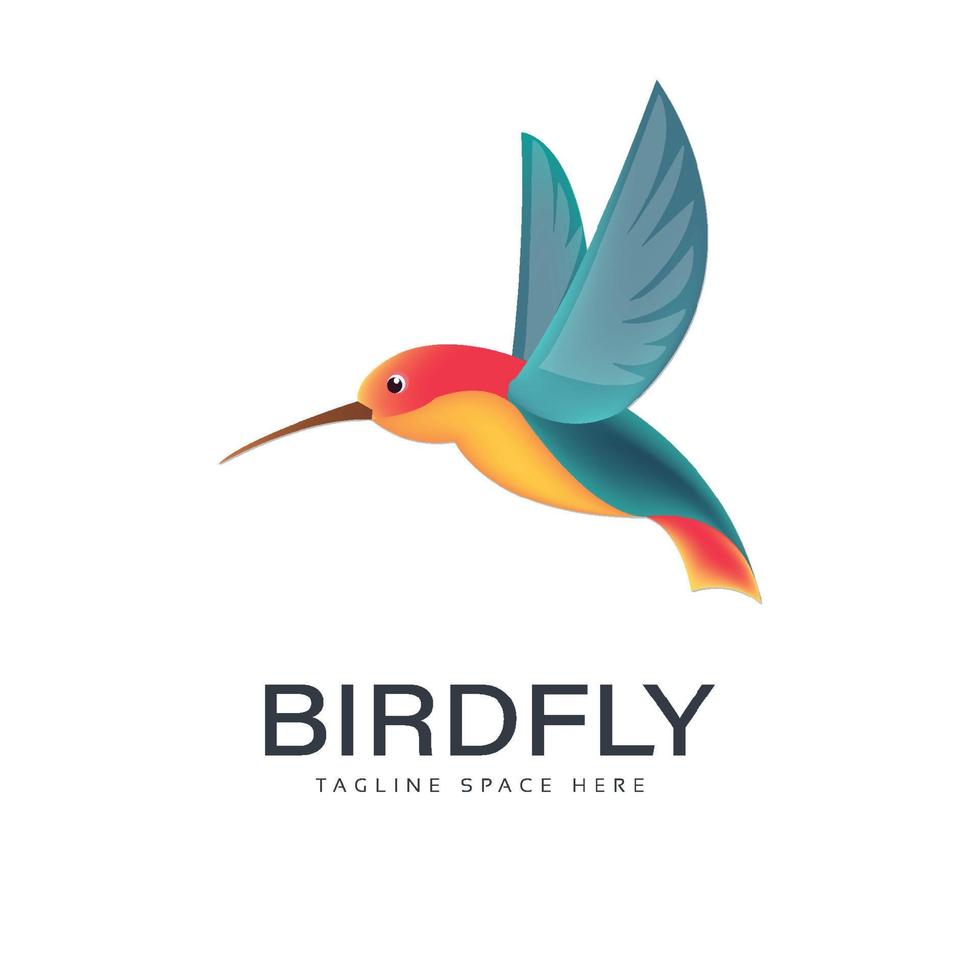 Colorful Bird Flying logo vector icon. Bird Modern and Clean Logo