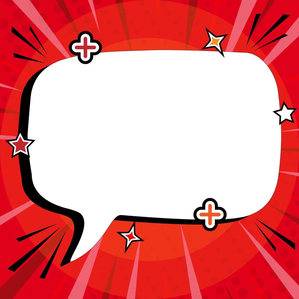 Speech bubble image on red background. Comic style. vector