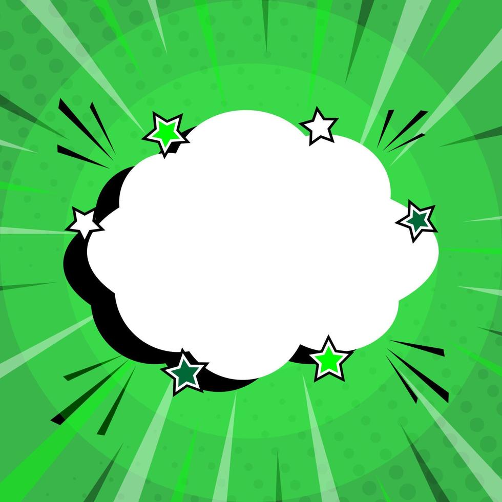Speech bubble image on green background. Comic style. vector