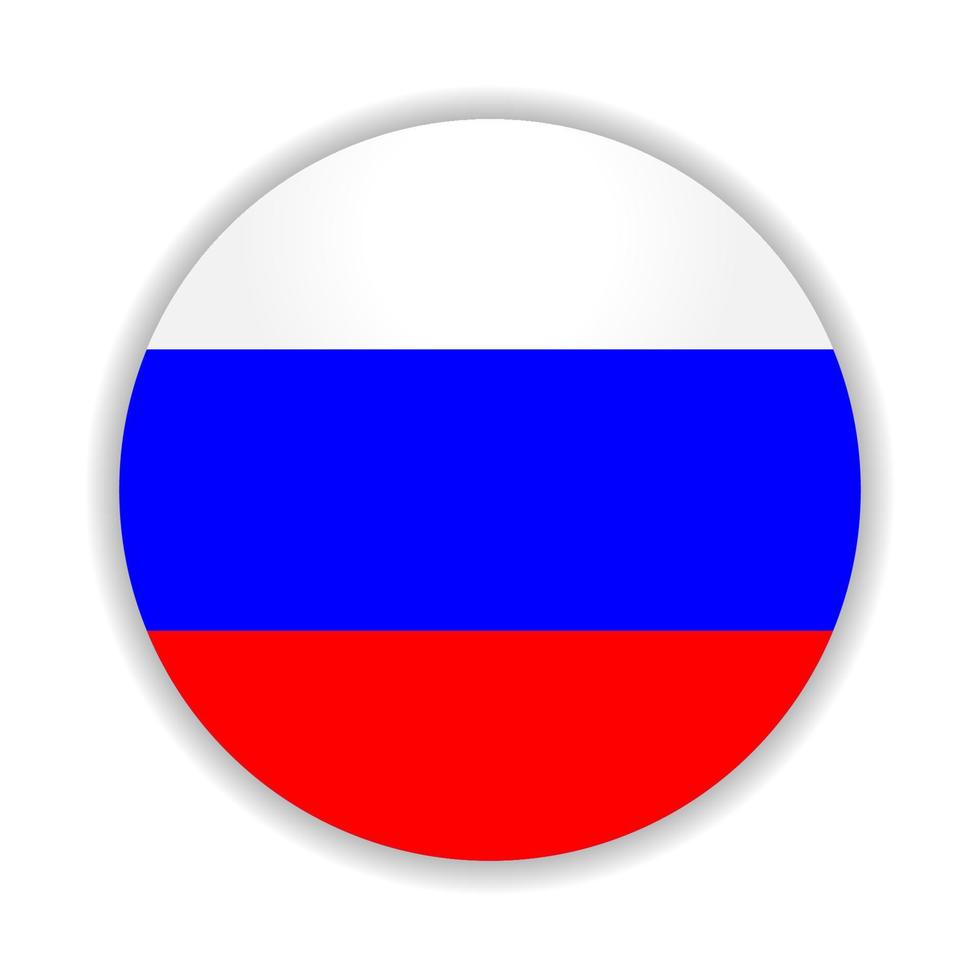 Round flag of Russia. Vector illustration.