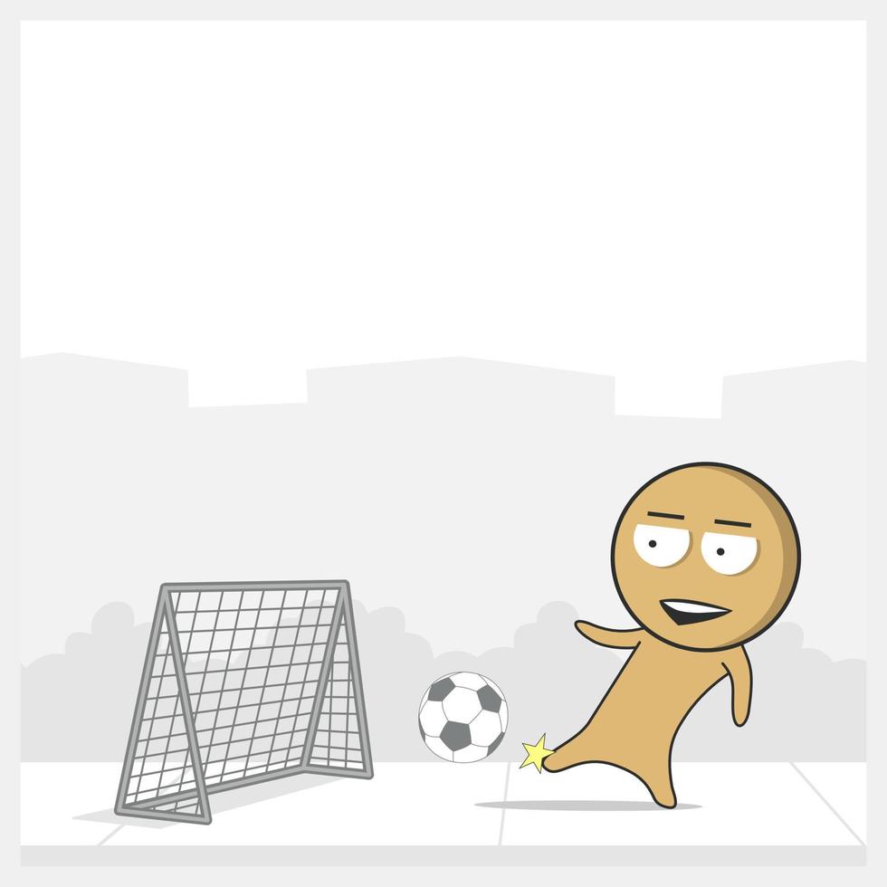 Football player kicks the soccer ball vector