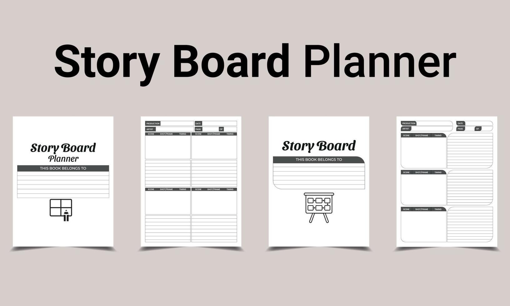 storyboard planificador kdp interior vector