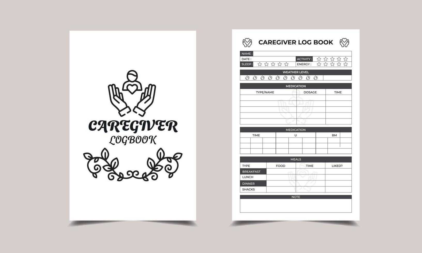 CAREGIVER Log Book vector