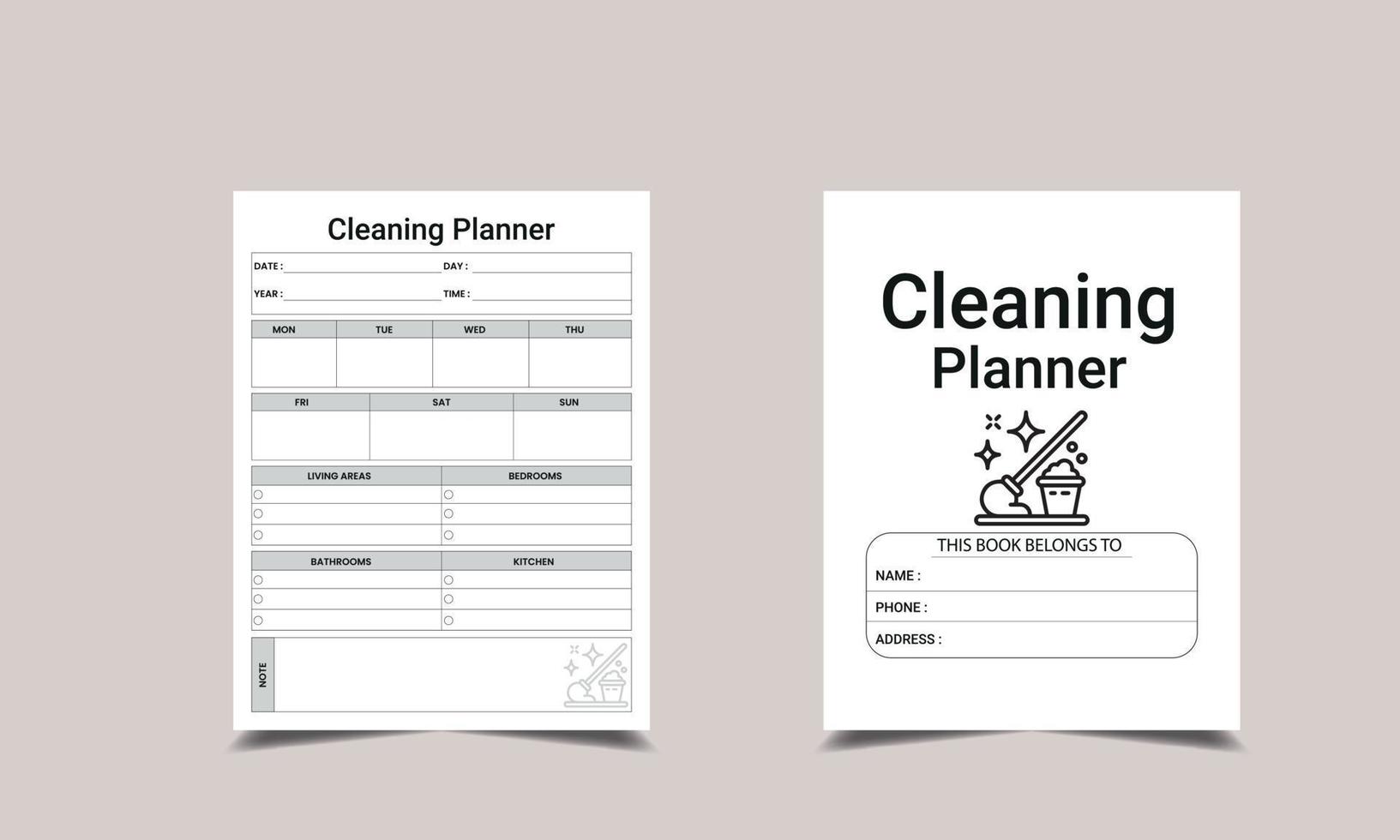 Cleaning Planner kdp vector