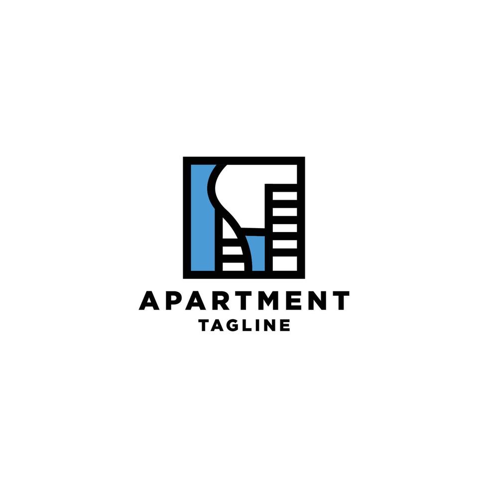 icono de vector de diseño de logotipo de apartamento