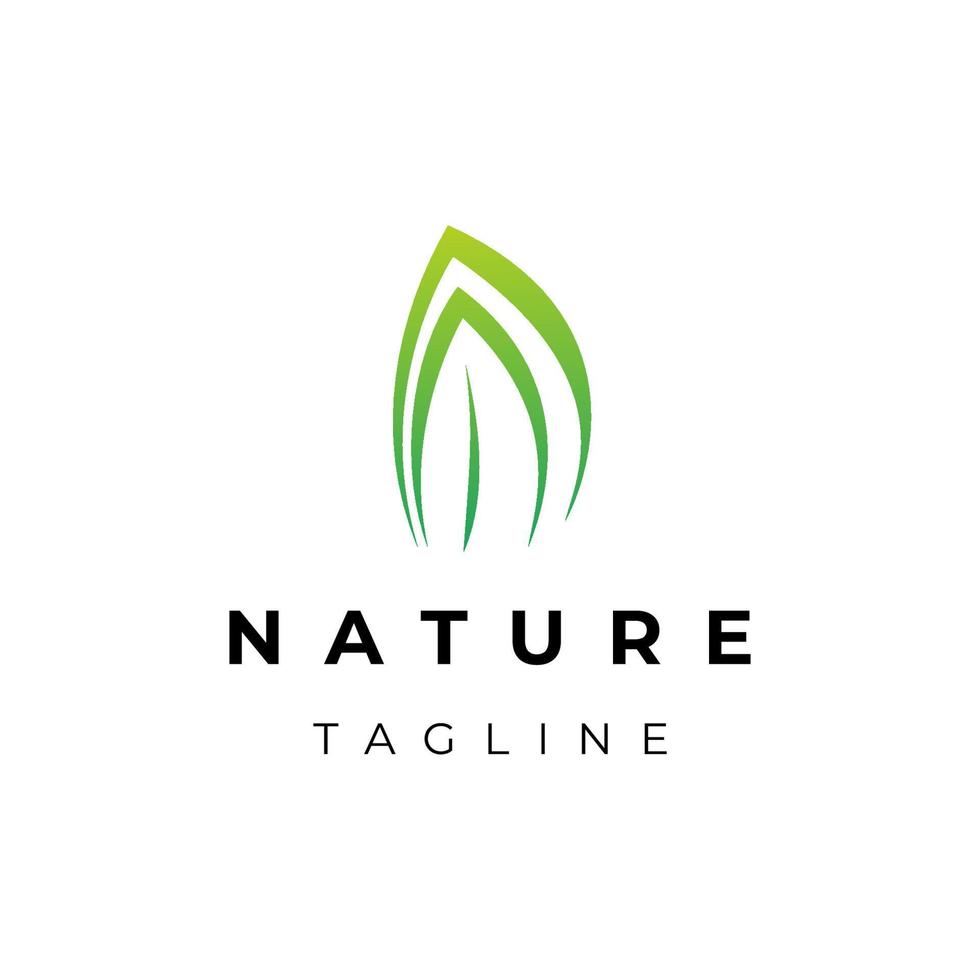 Green leaf logo design vector template