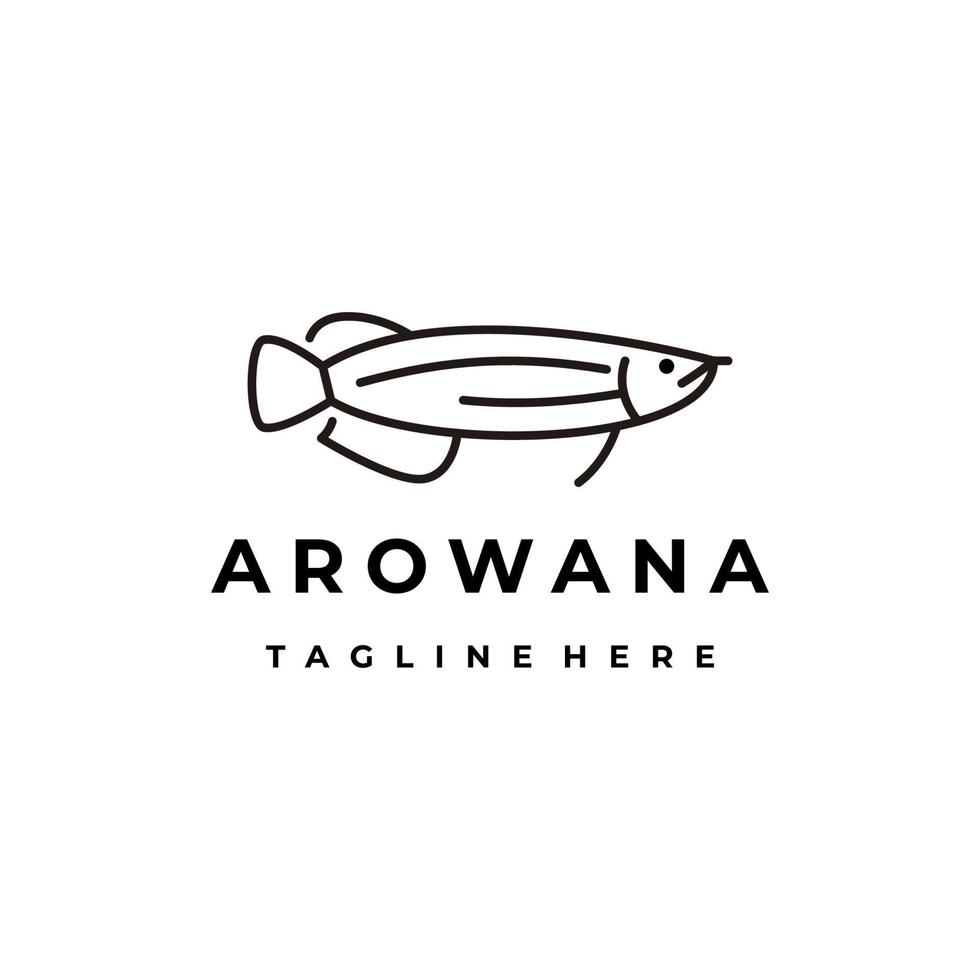 Arowana fish logo design vector