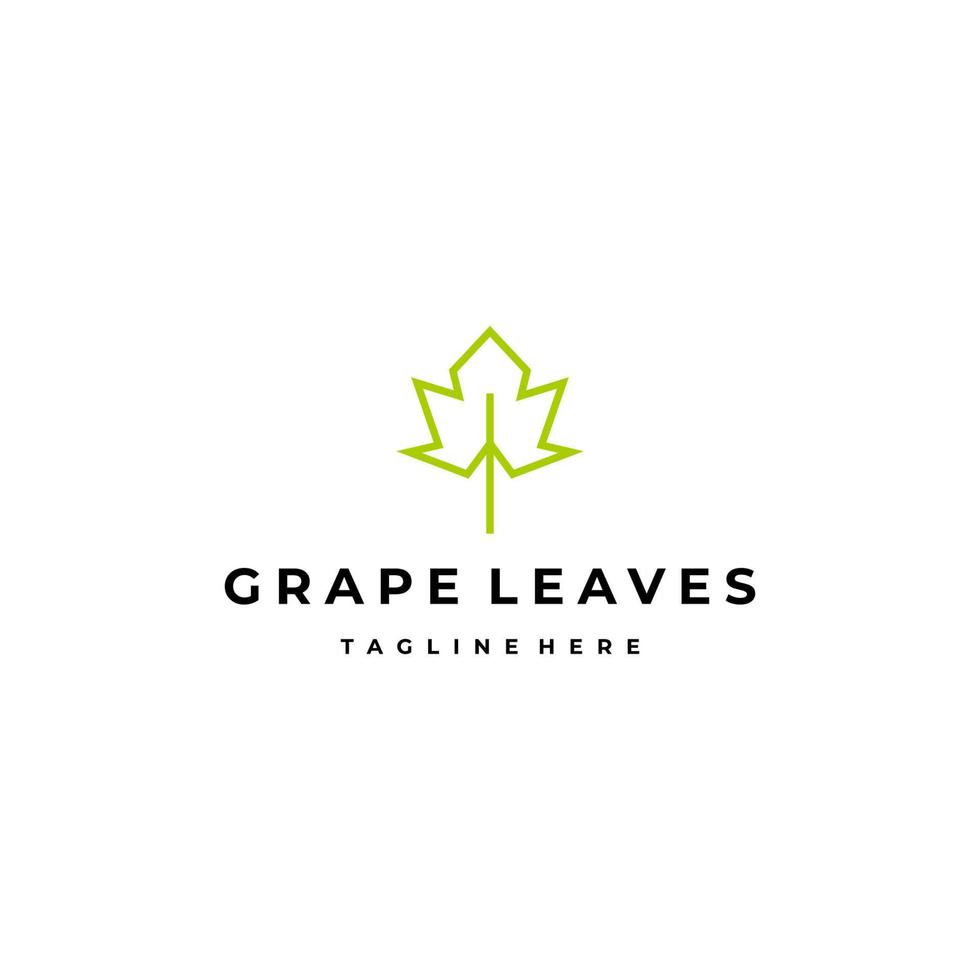 Grape leaves logo design vector template