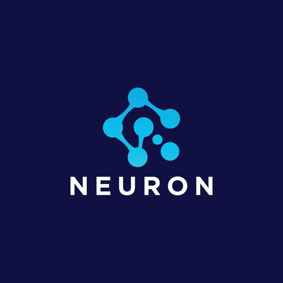 Brain Logo Neuron flat vector