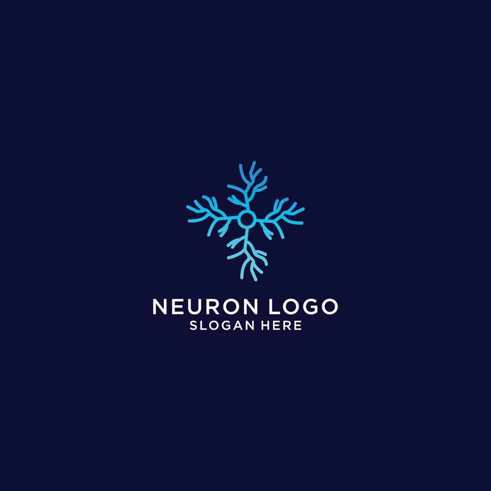 Brain Logo Neuron flat vector