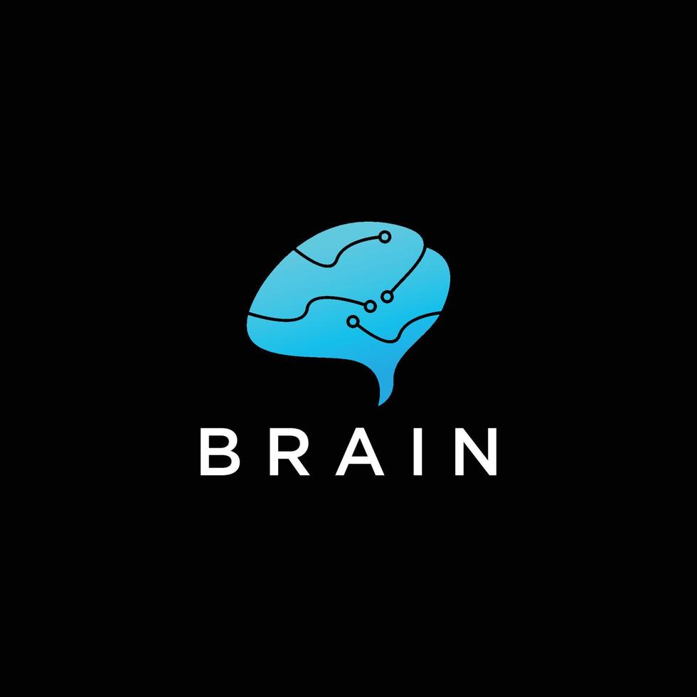 Brain Logo Neuron flat vector