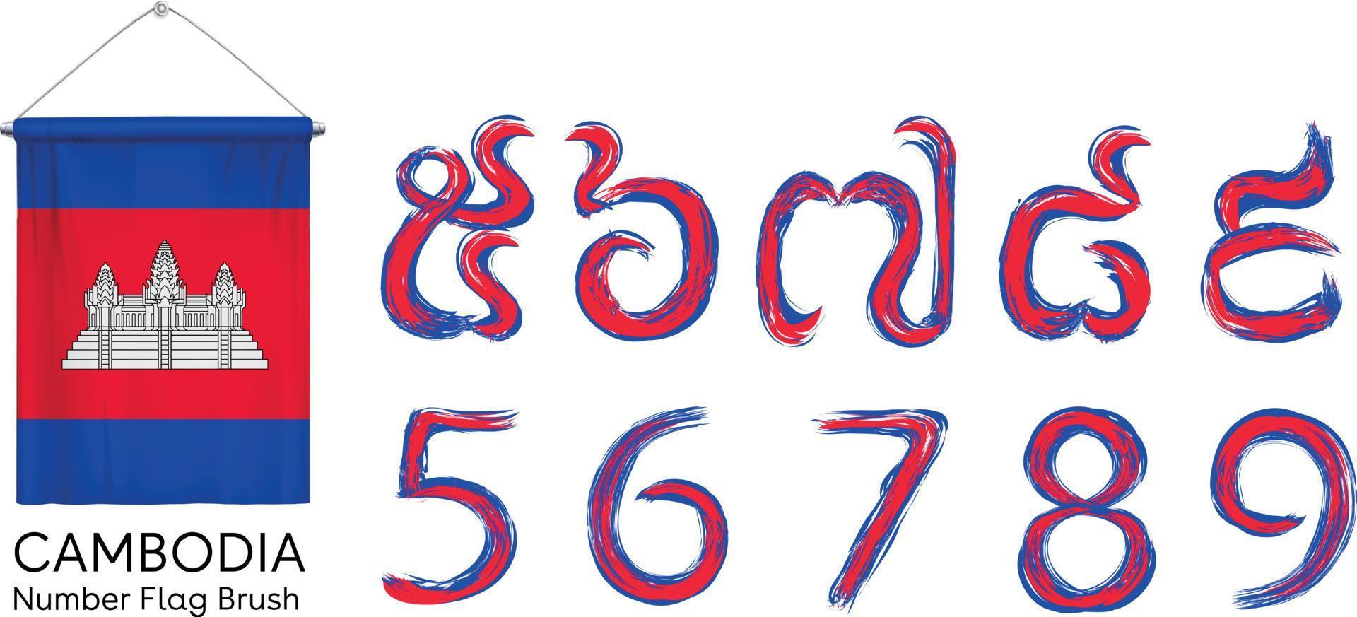 Cambodia number flag style 15570307 Vector Art at Vecteezy