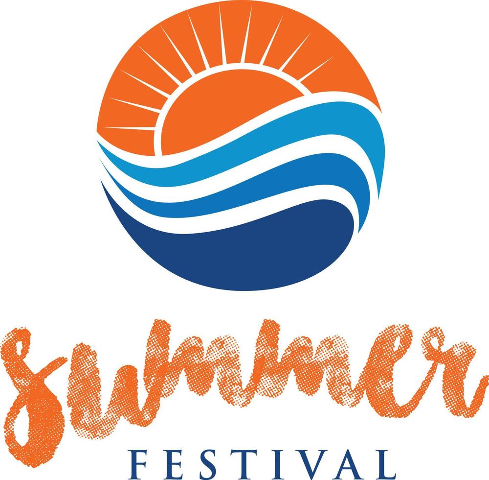 Vector minimalist modern Logo design fun summer festival isolated on white background