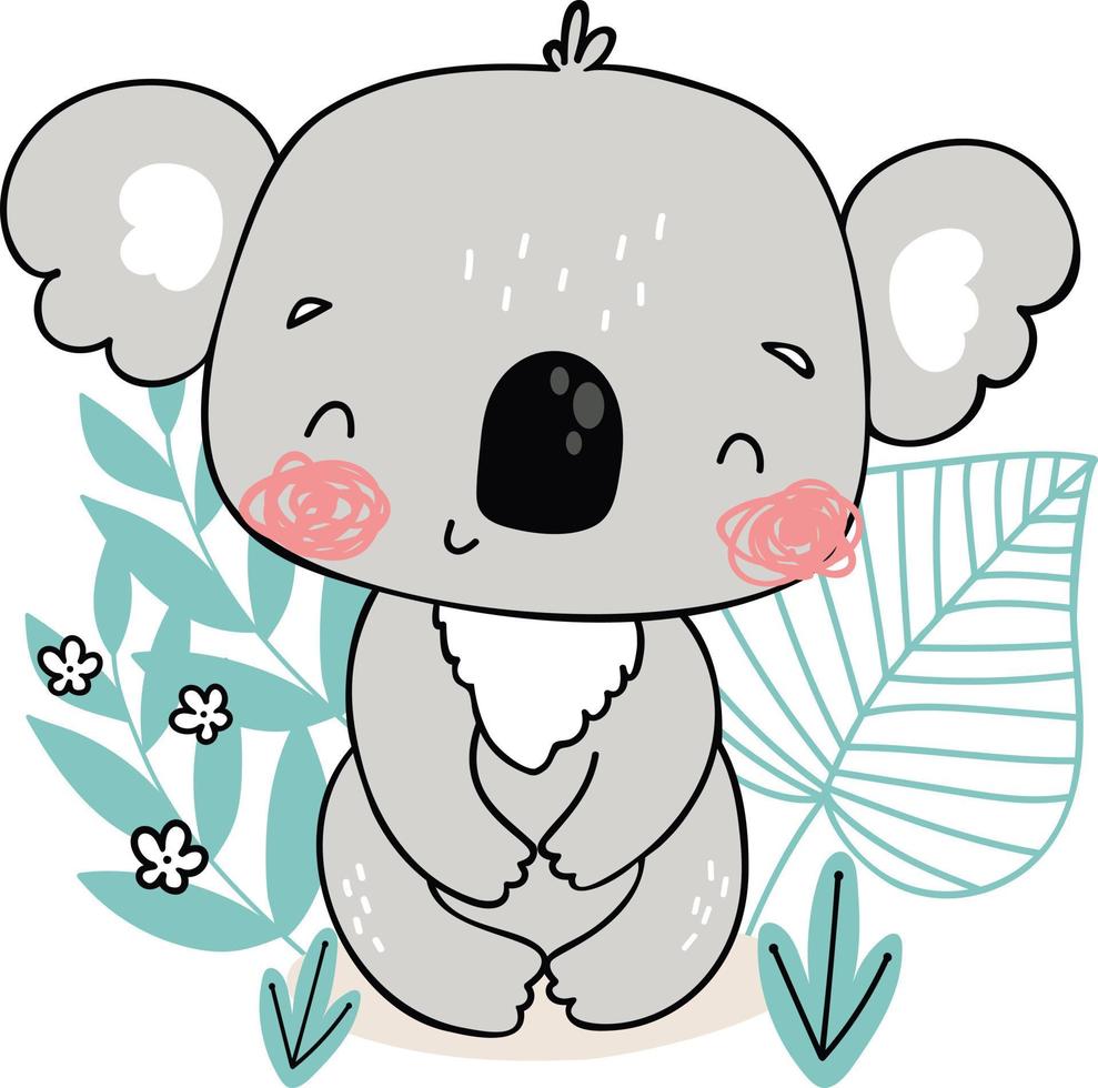 Vector illustration mascot character cute koala isolated on white background