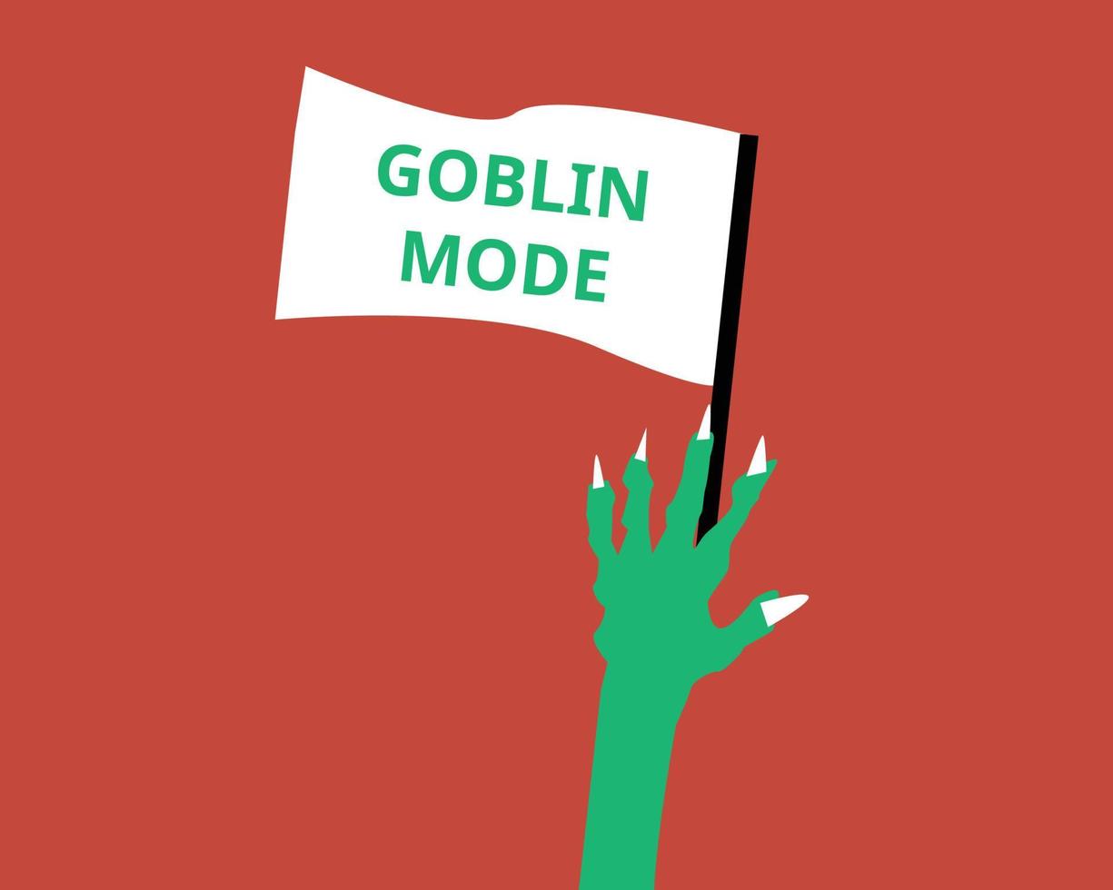 goblin mode or state of not caring or being a slob and giving up vector