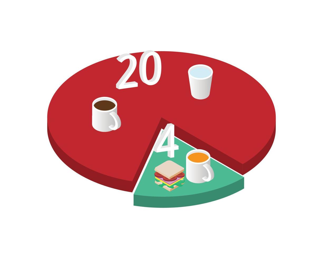 Intermittent Fasting or IF plan of 20-4 diet method vector