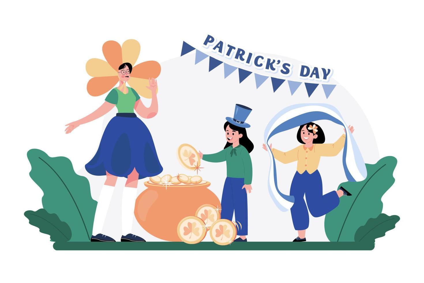 St. Patrick Day Illustration concept. Flat illustration isolated on white background vector