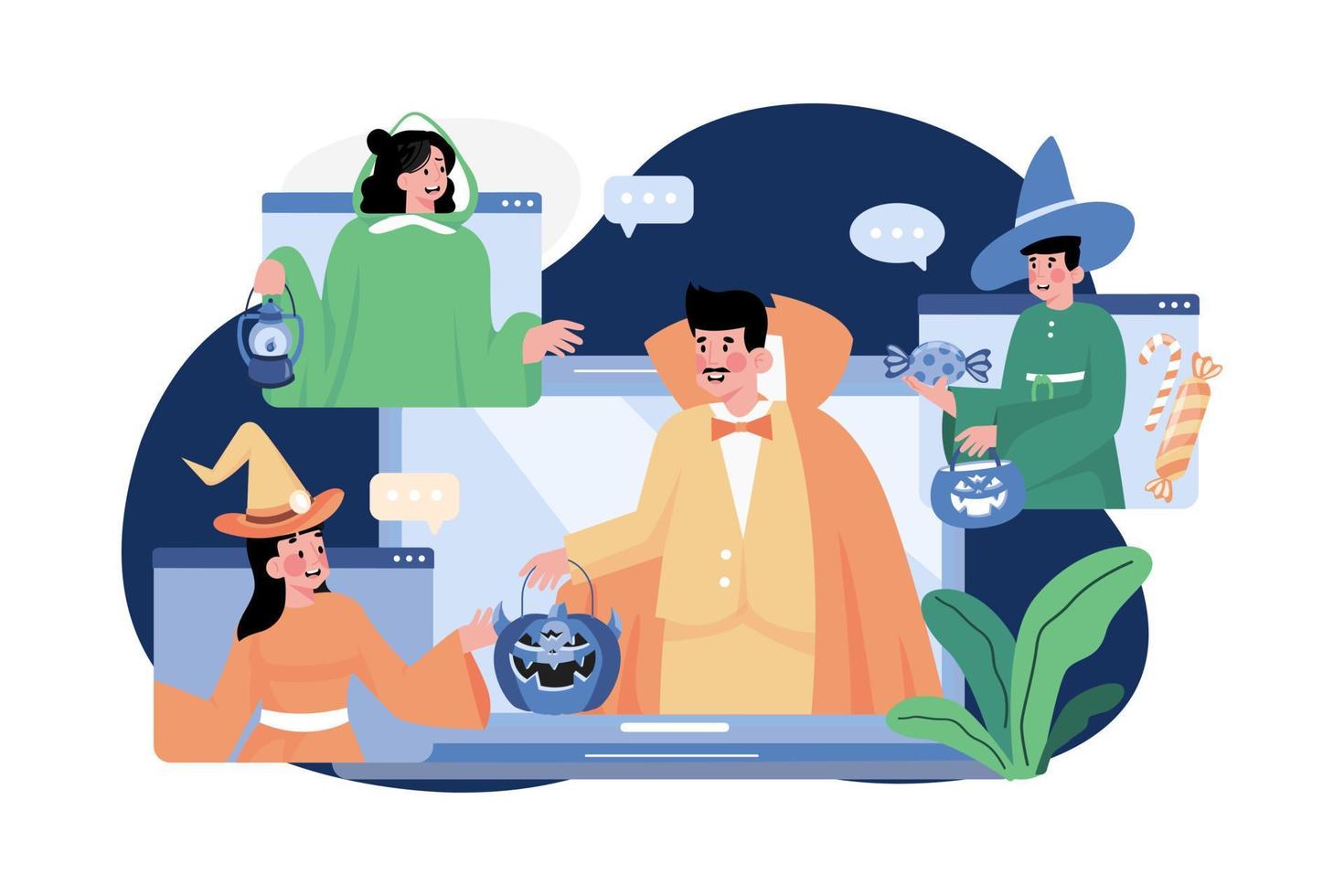 Halloween Illustration concept. Flat illustration isolated on white background vector
