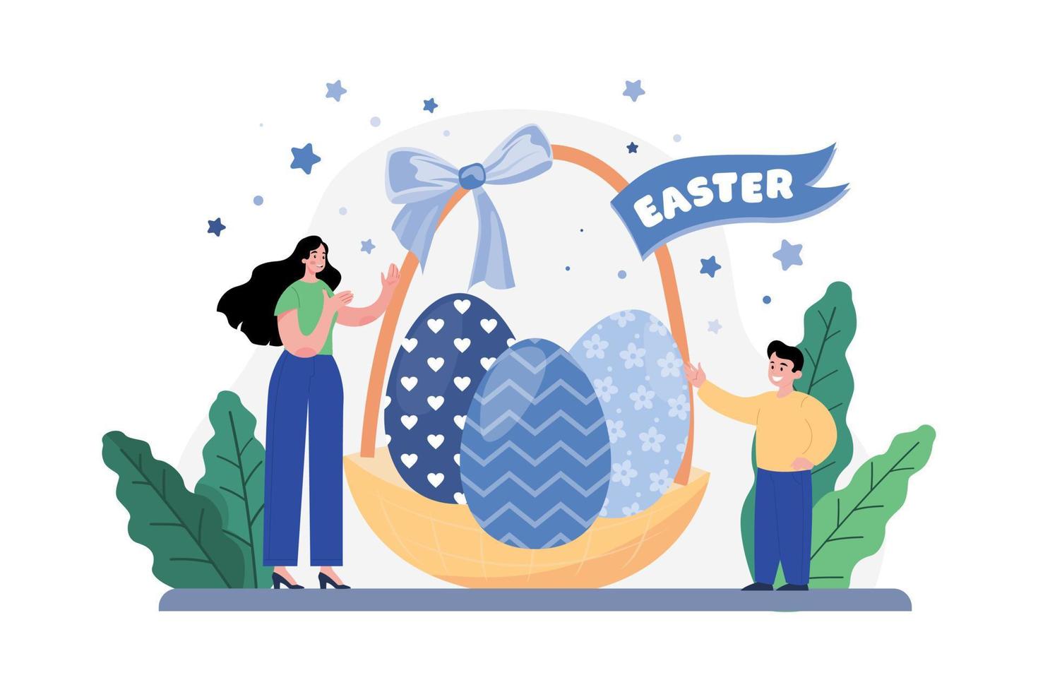 concepto de ilustración de pascua. ilustración plana aislada sobre fondo blanco vector