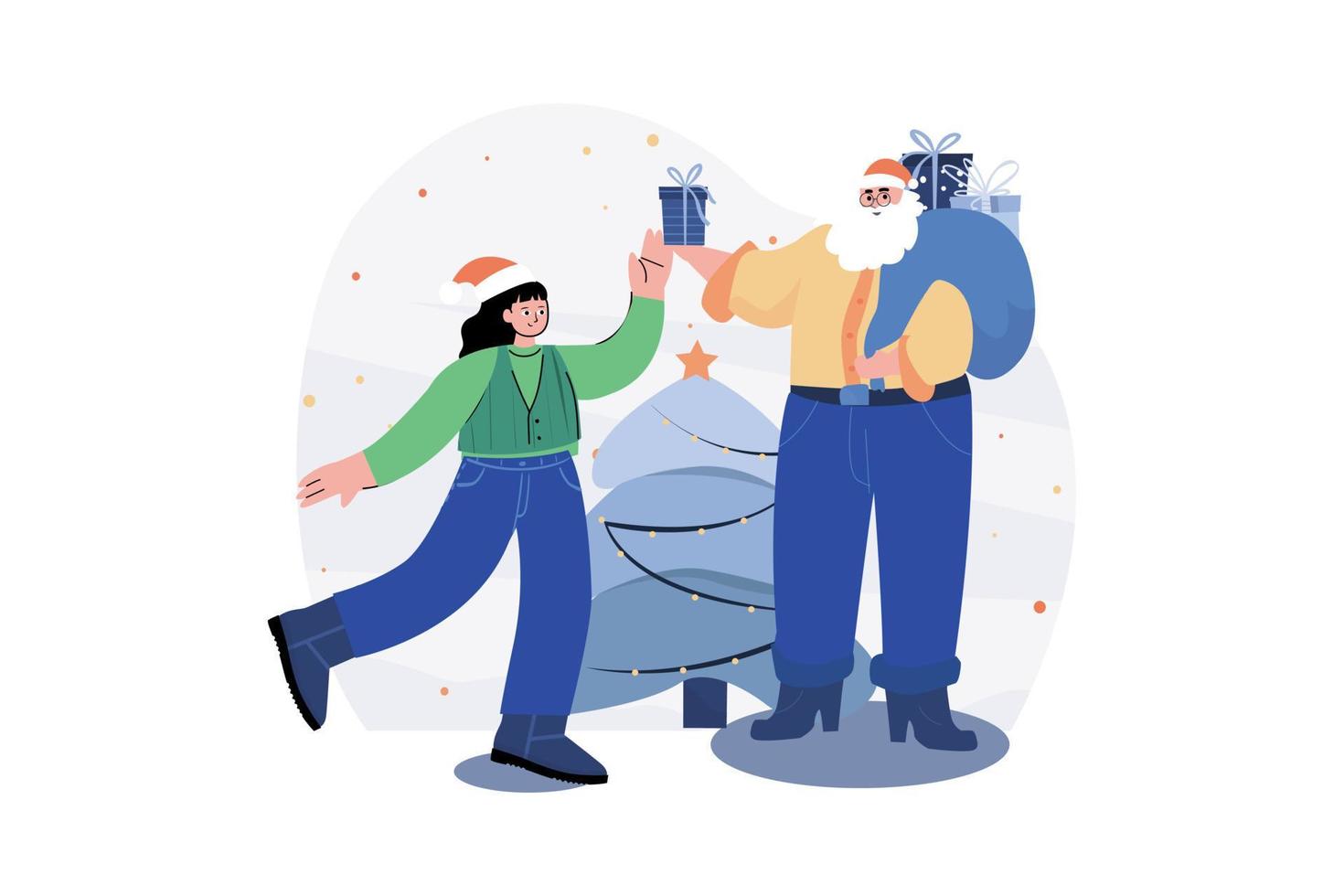 concepto de ilustración de feliz navidad. una ilustración plana aislada sobre fondo blanco vector