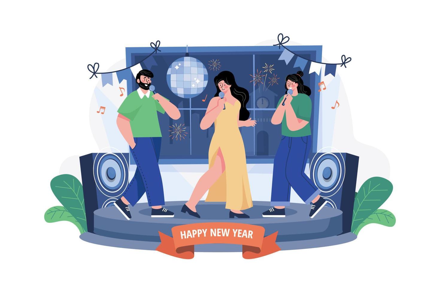 Happy New Year Illustration concept. Flat illustration isolated on white background vector