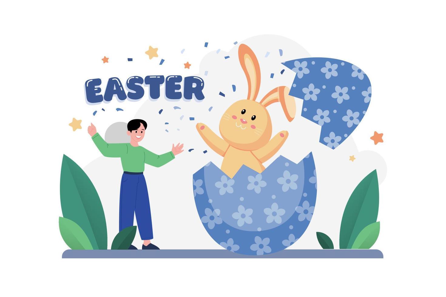 Easter Illustration concept. Flat illustration isolated on white background vector