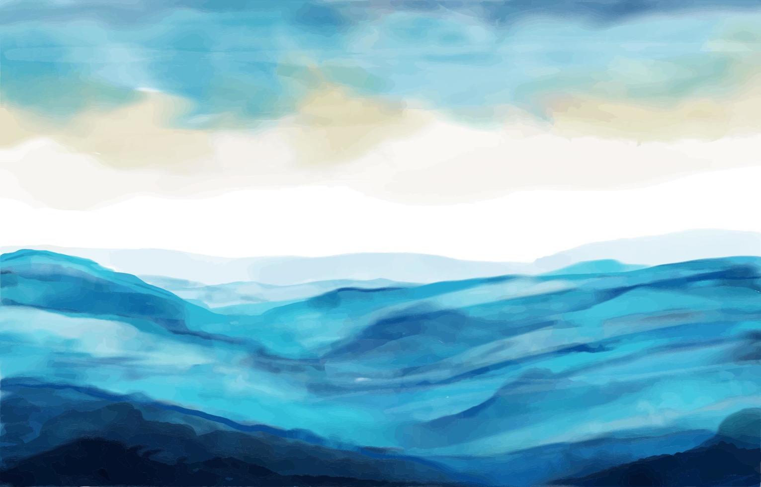 rock mountain watercolour landscape, vector background