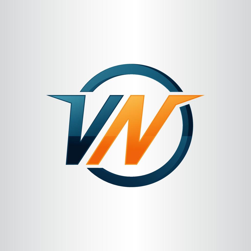 sporty modern powerfull VN logo initial Letter design vector graphic concept