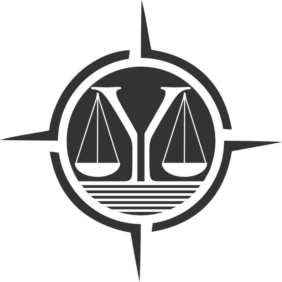 vector de diseño de logotipo de escalas planas de justicia para oficinas de bufetes de abogados y servicios de abogados