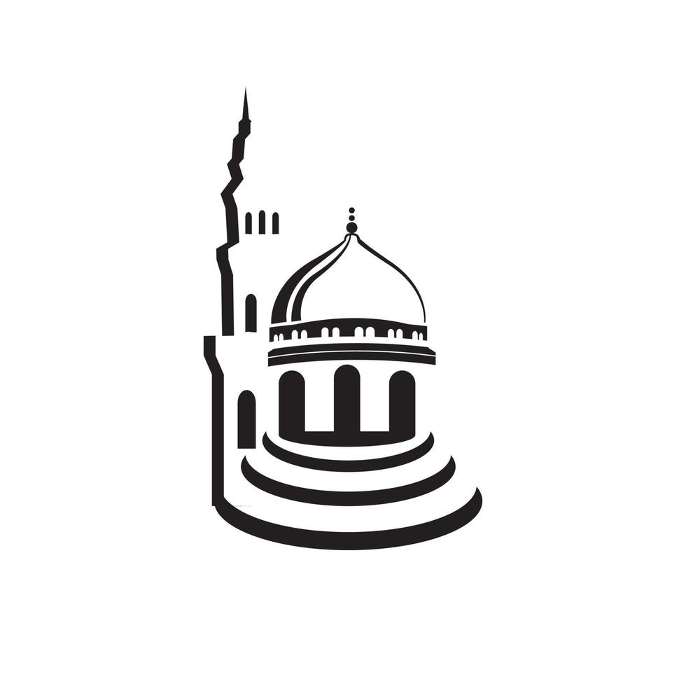 islamic center building moslem center mosque logo design graphic concept vector