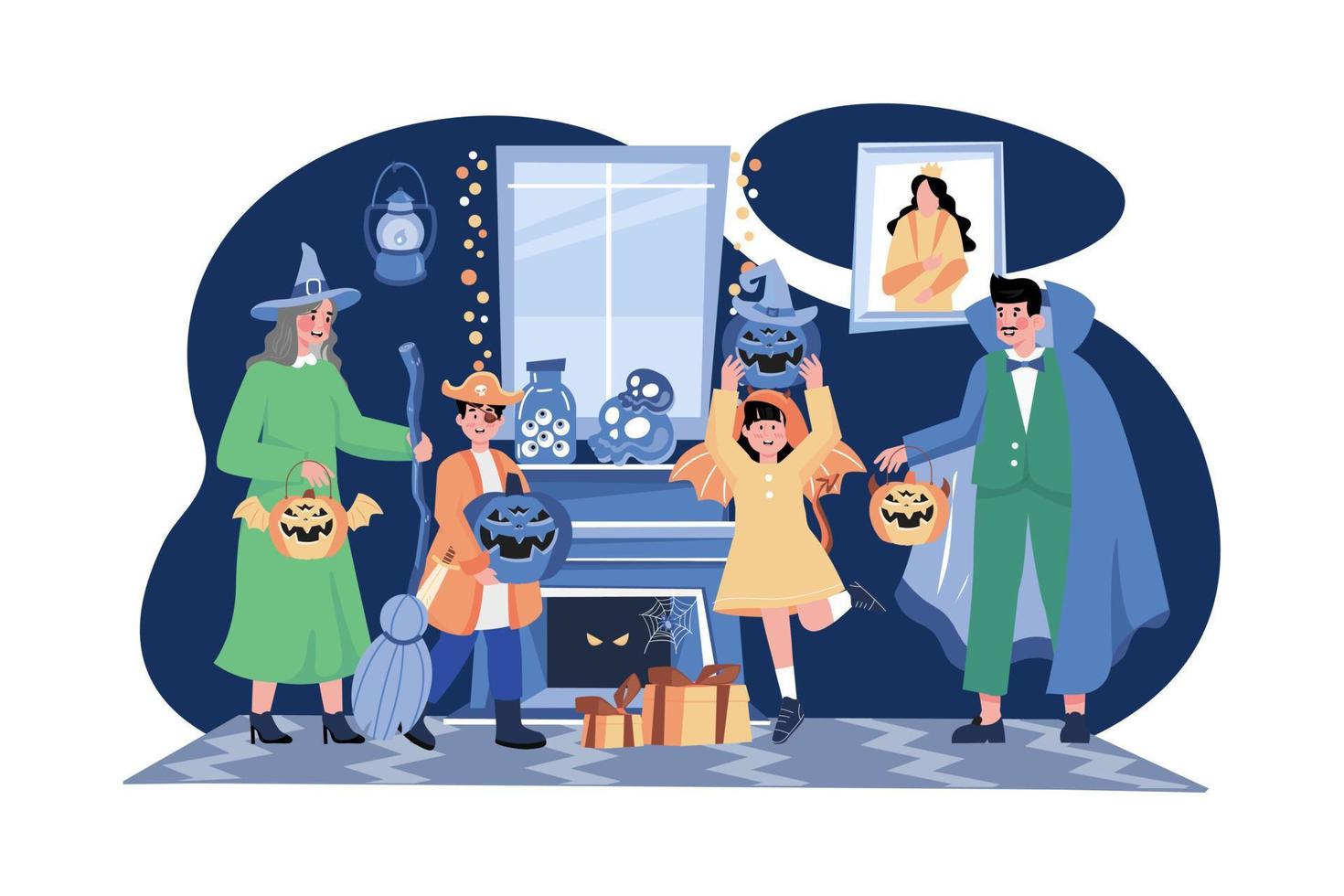 Halloween Illustration concept. Flat illustration isolated on white background vector