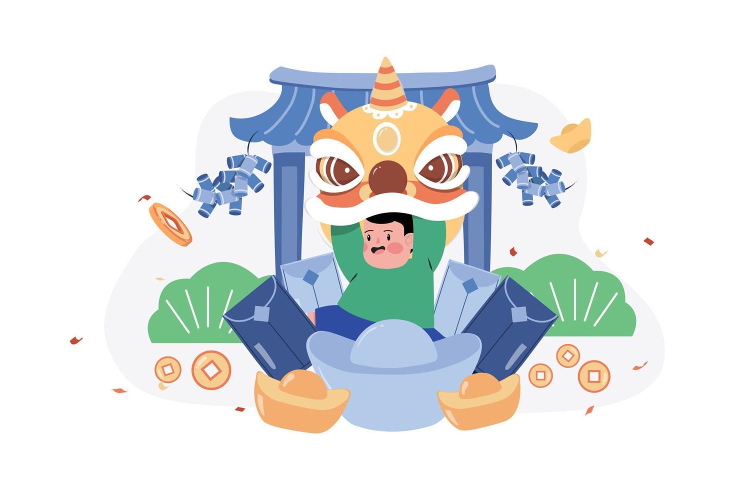 Chinese New Year Illustration concept. Flat illustration isolated on white background vector