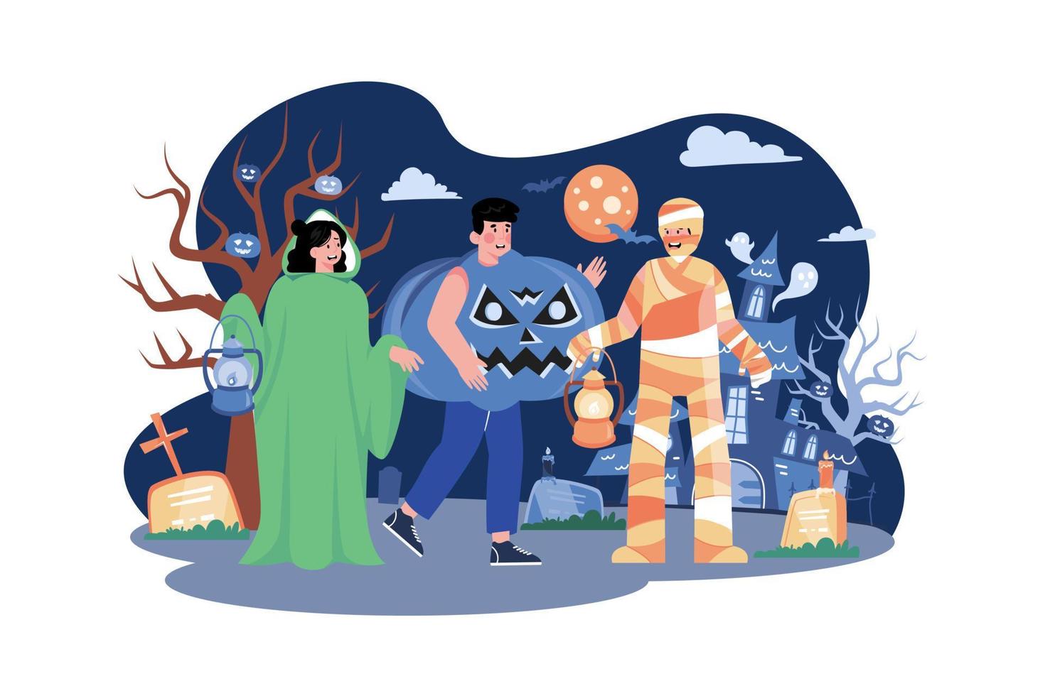 Halloween Illustration concept. Flat illustration isolated on white background vector