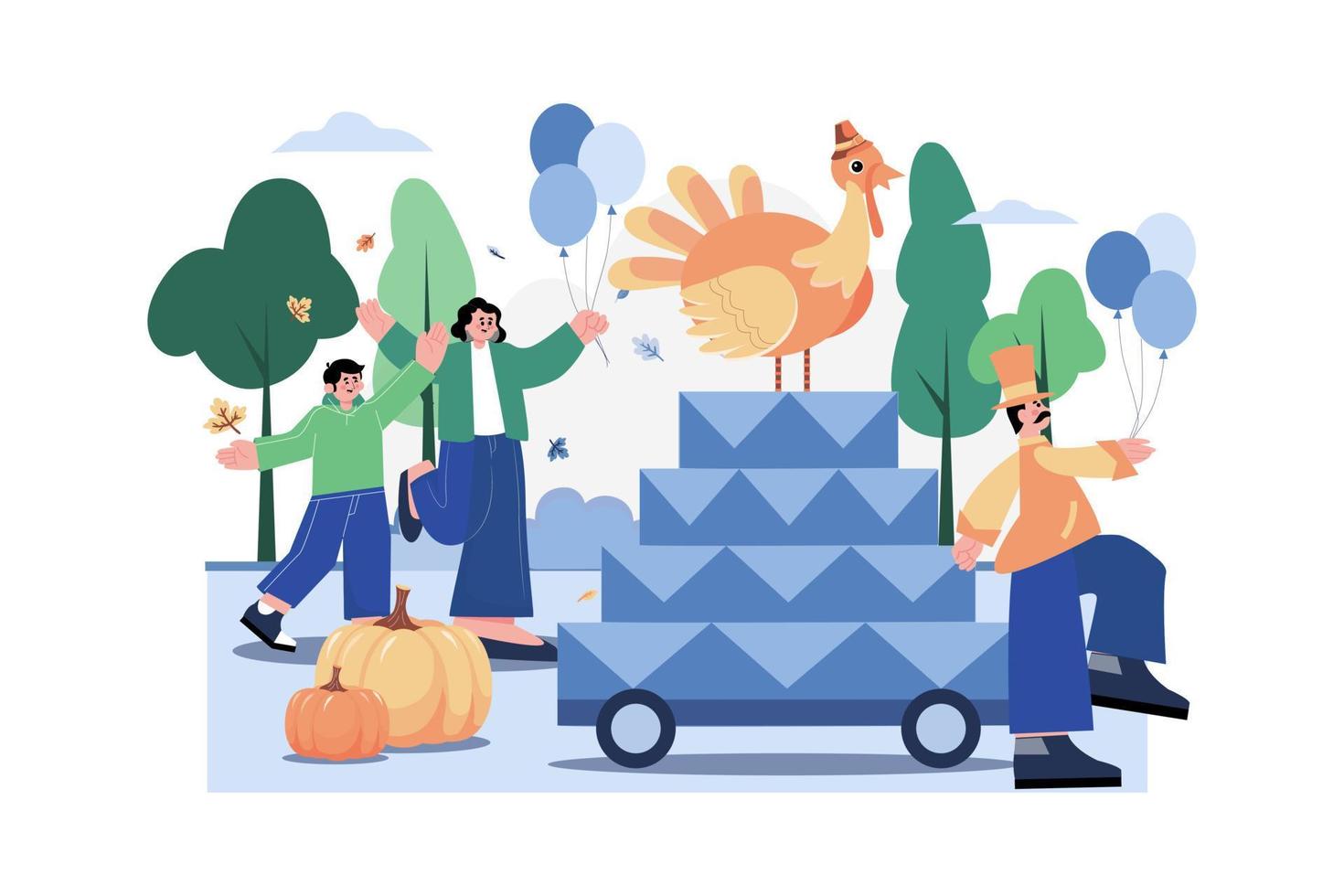 Thanksgiving Day Illustration concept. Flat illustration isolated on white background vector