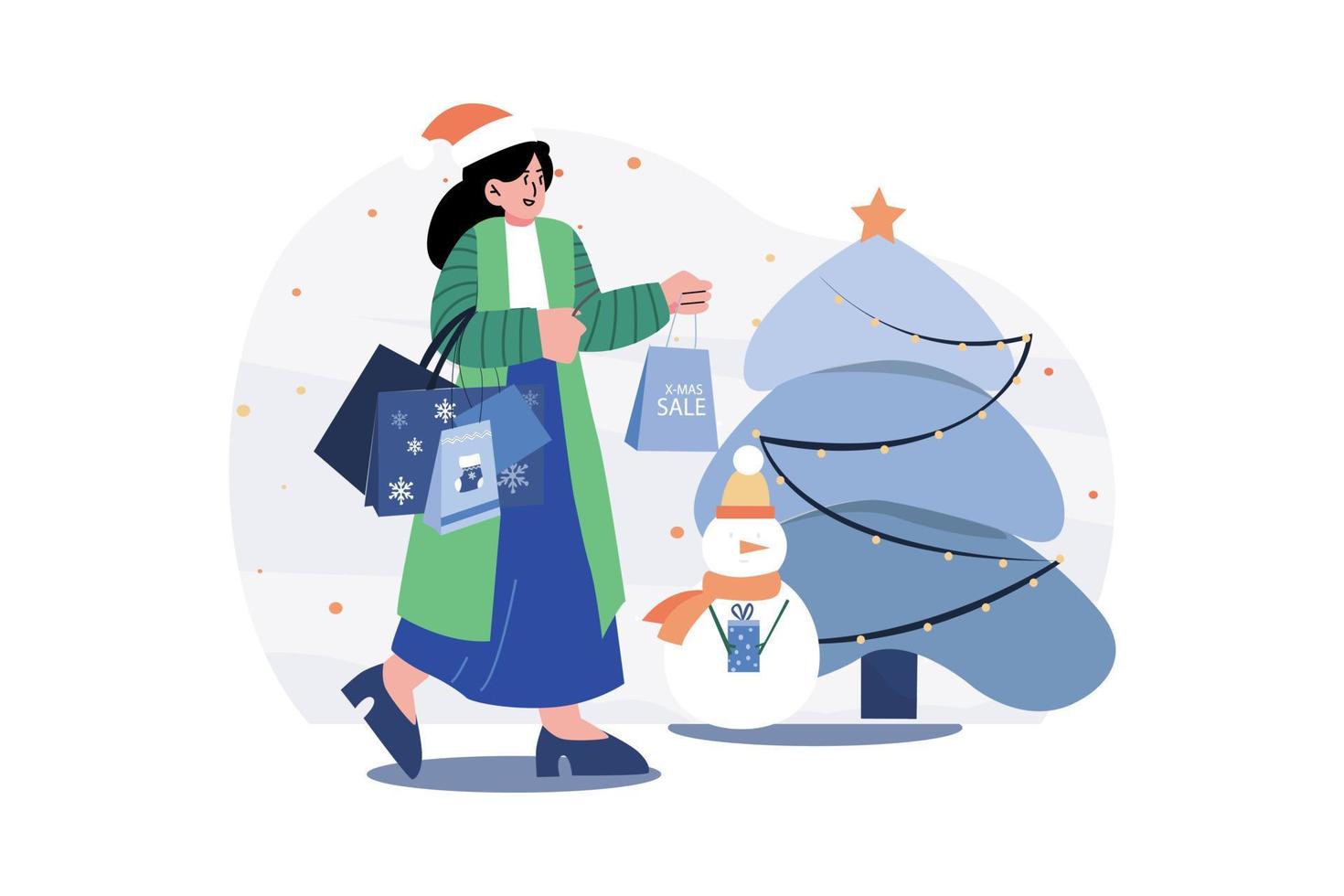 Merry Christmas Illustration concept. A flat illustration isolated on white background vector