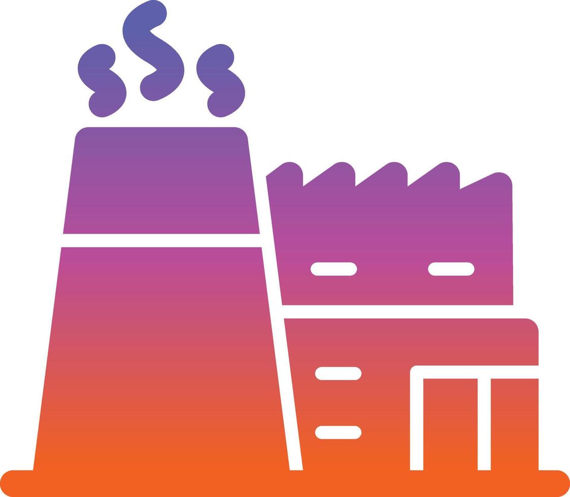 Factory Chimneys Glyph Icon vector