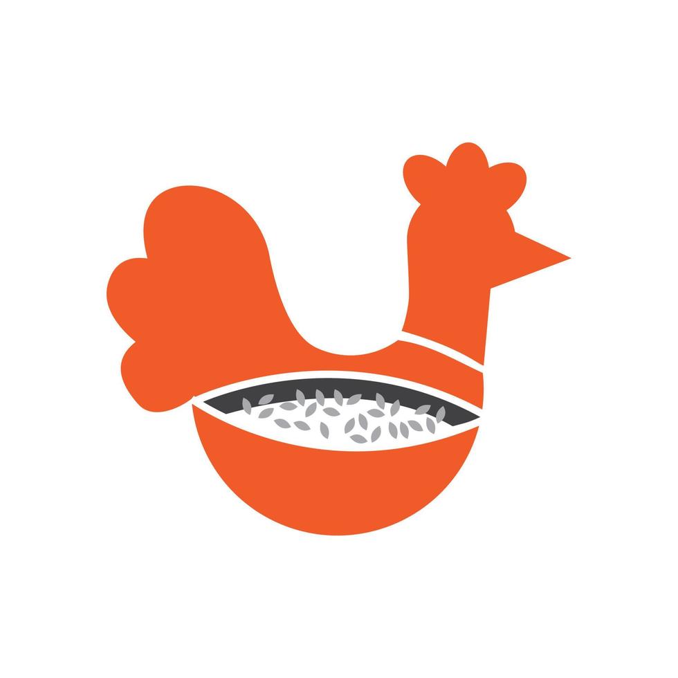 Ilustración de vector de diseño de logotipo de pollo frito de comida rápida