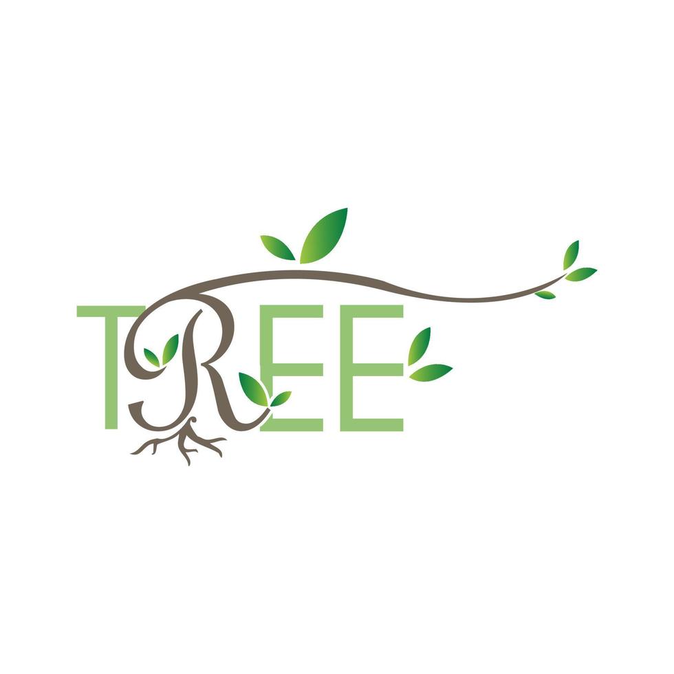 colorful silhouette of tree logo vector design graphics element Lettering Typography logo design vector illustration