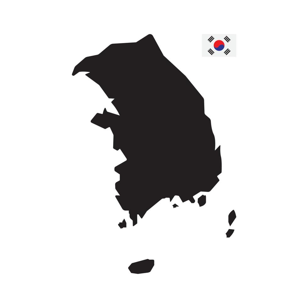 icono de mapa de corea del sur vector