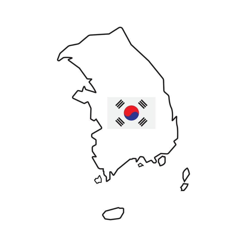 icono de mapa de corea del sur vector