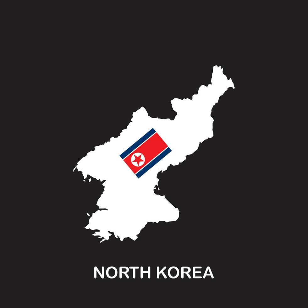 icono de mapa de corea del norte vector