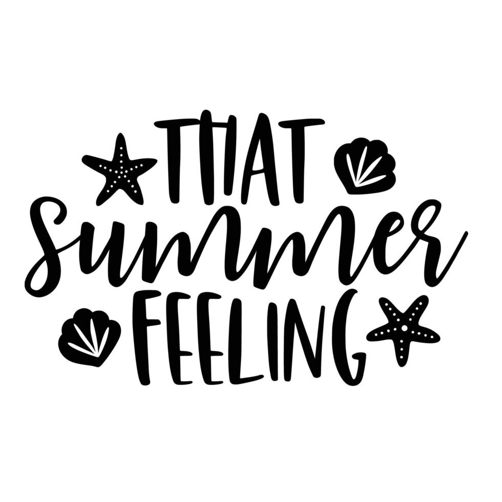Beach Quotes Typography black and white for printing vector