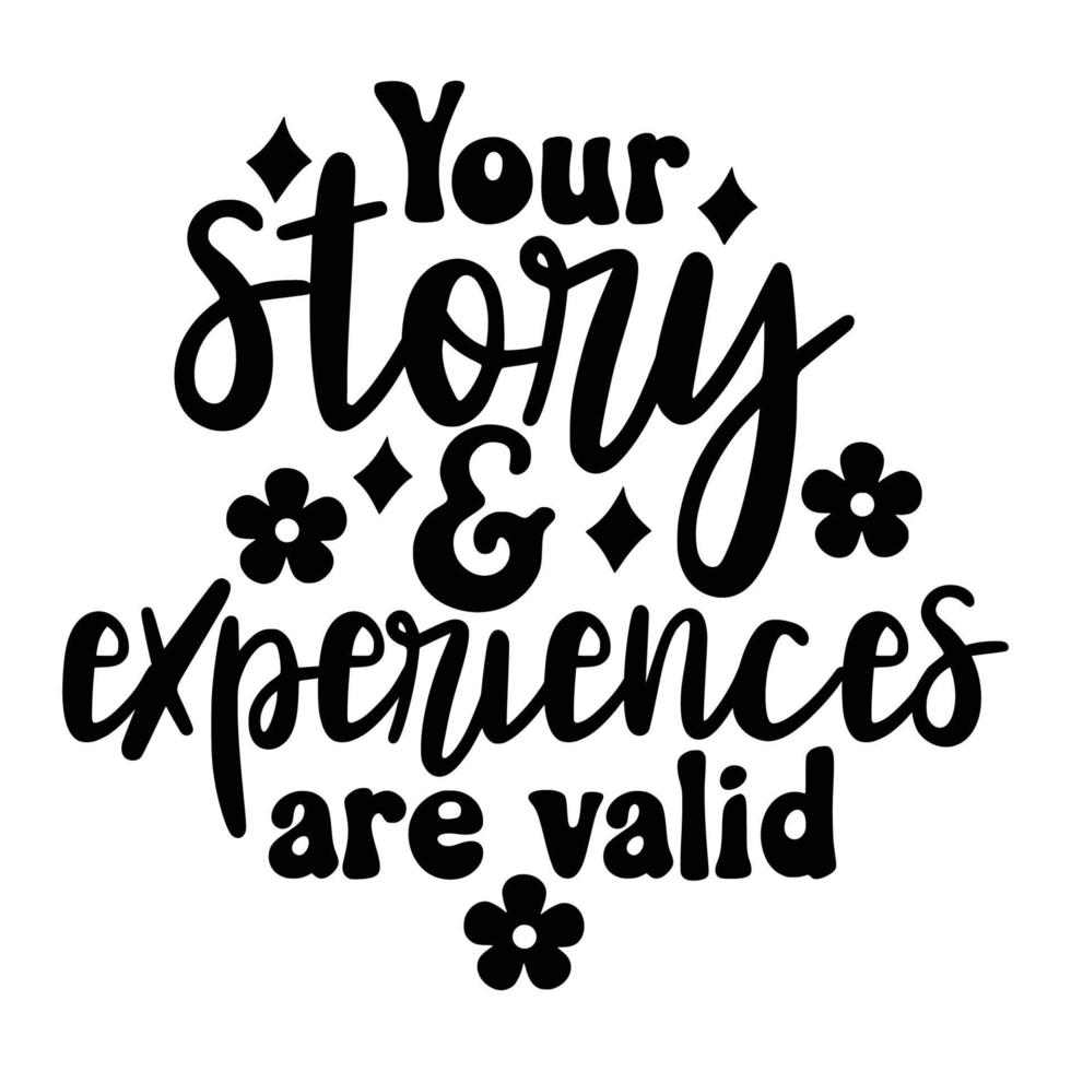 Mental Health Quotes Typography black and white for print vector