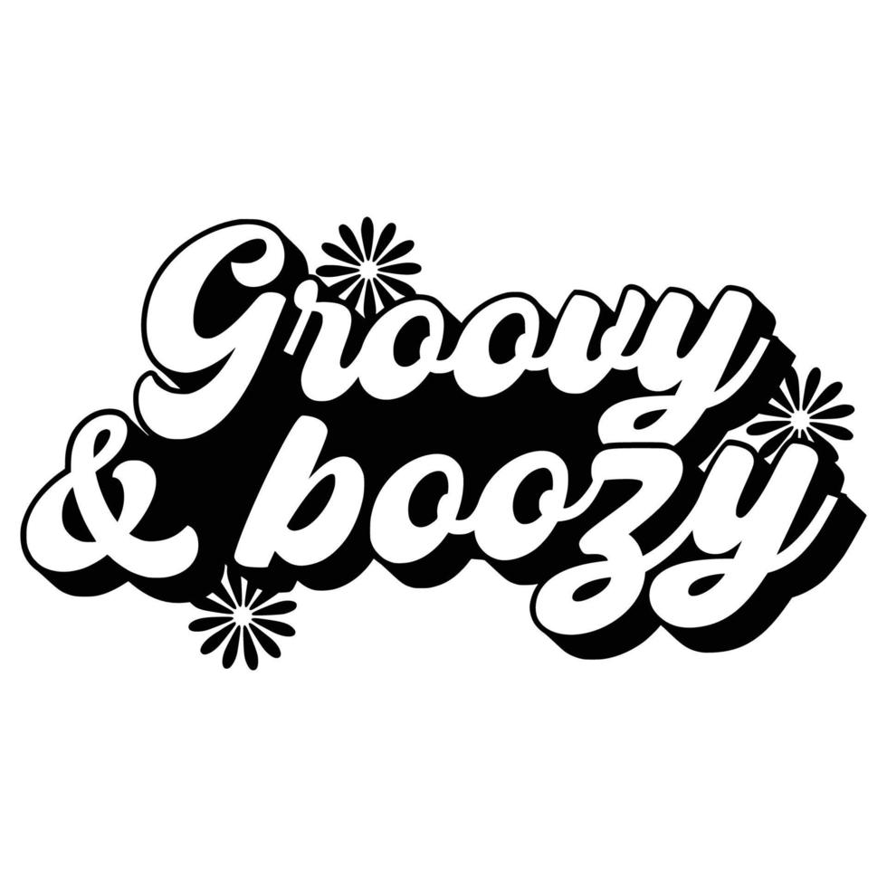 Groovy Quotes Typography Black and White for print vector