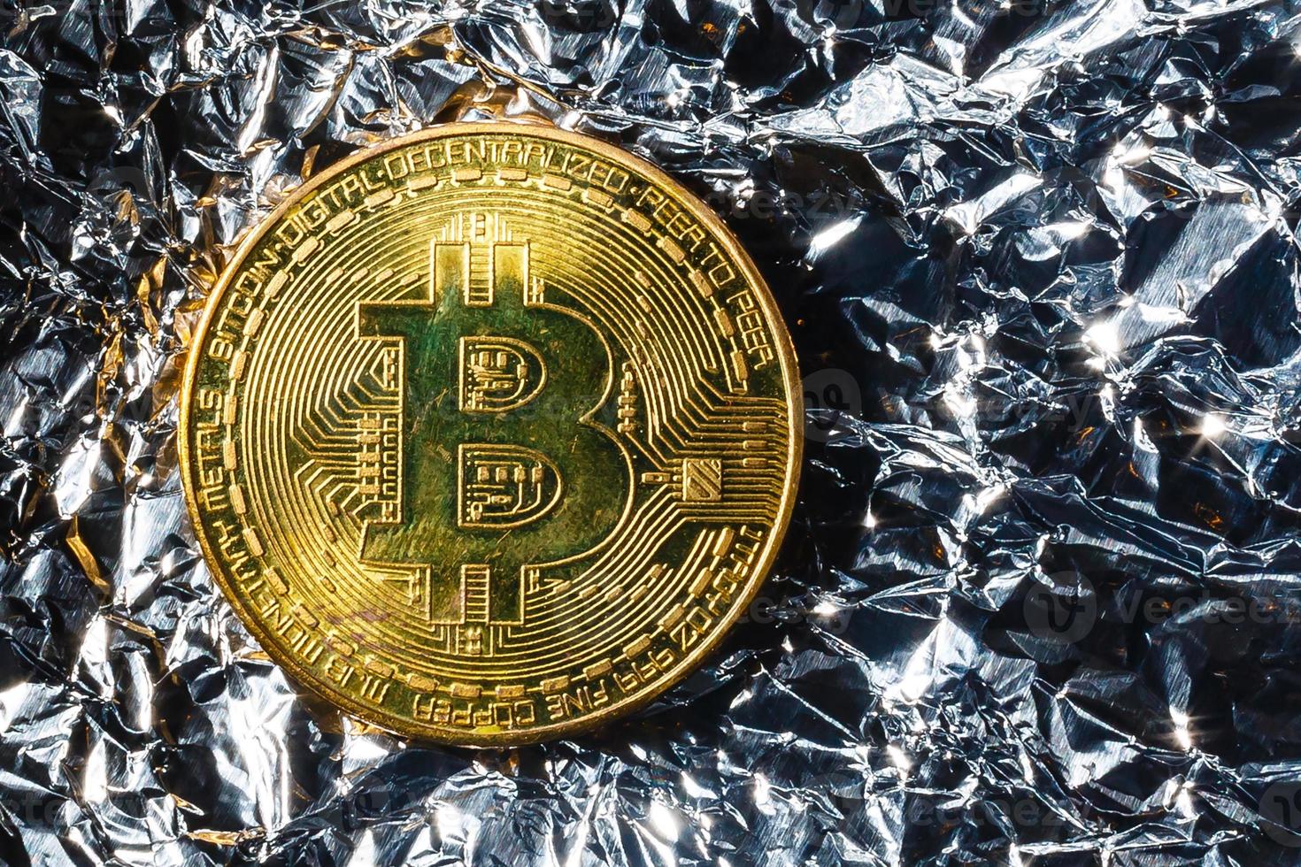 One bitcoin silver coin that internal screw, photo