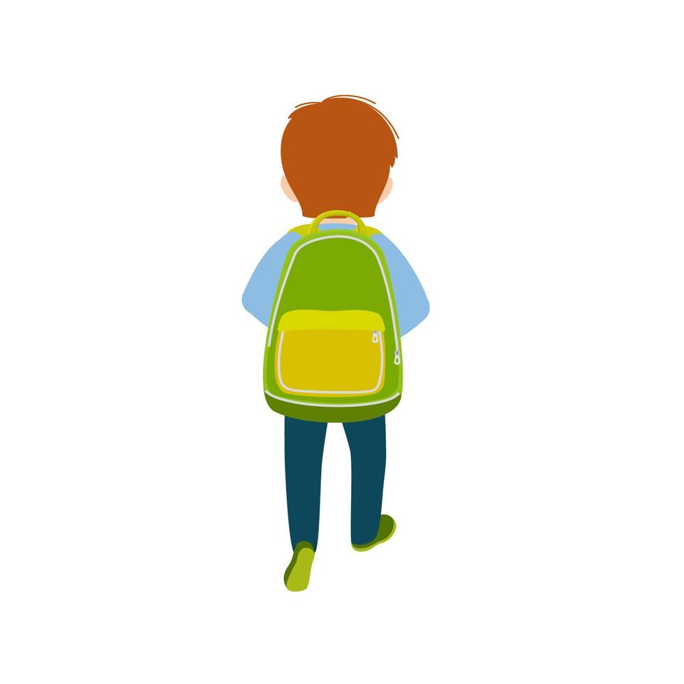 ilustración de colegial a la escuela con mochila vector