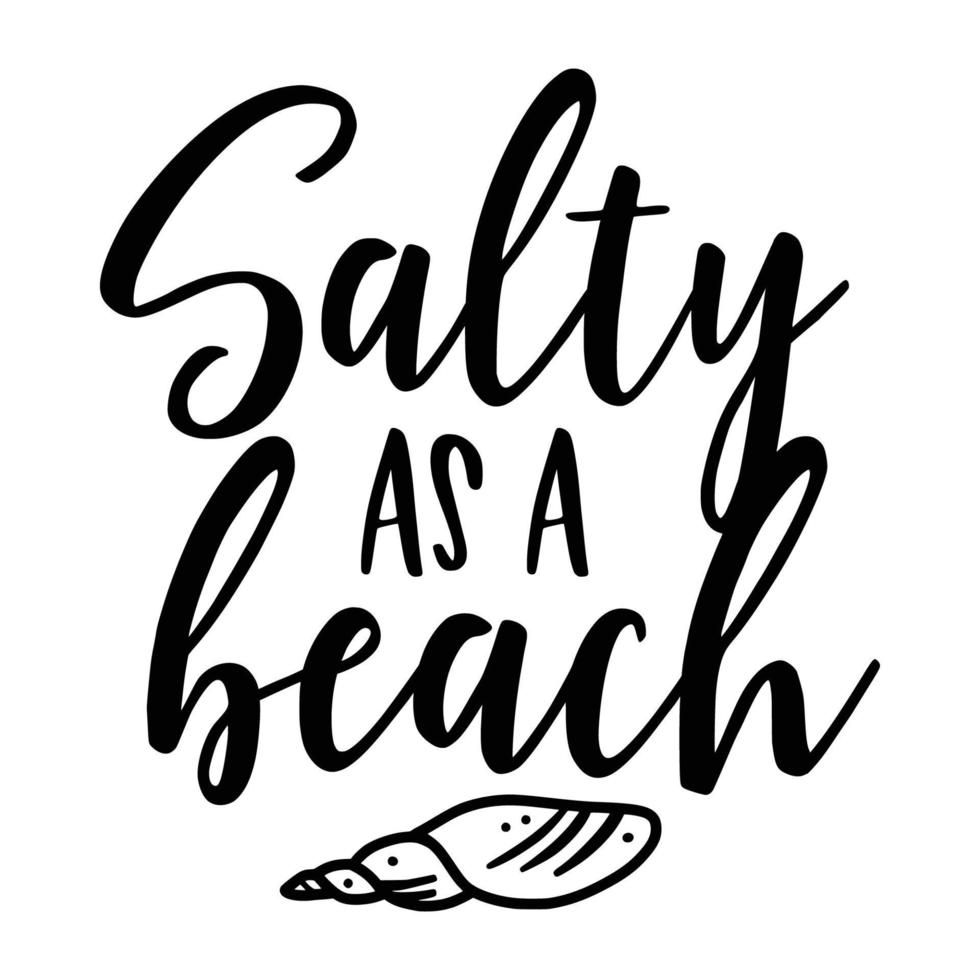 tipografía de citas de playa en blanco y negro para imprimir vector