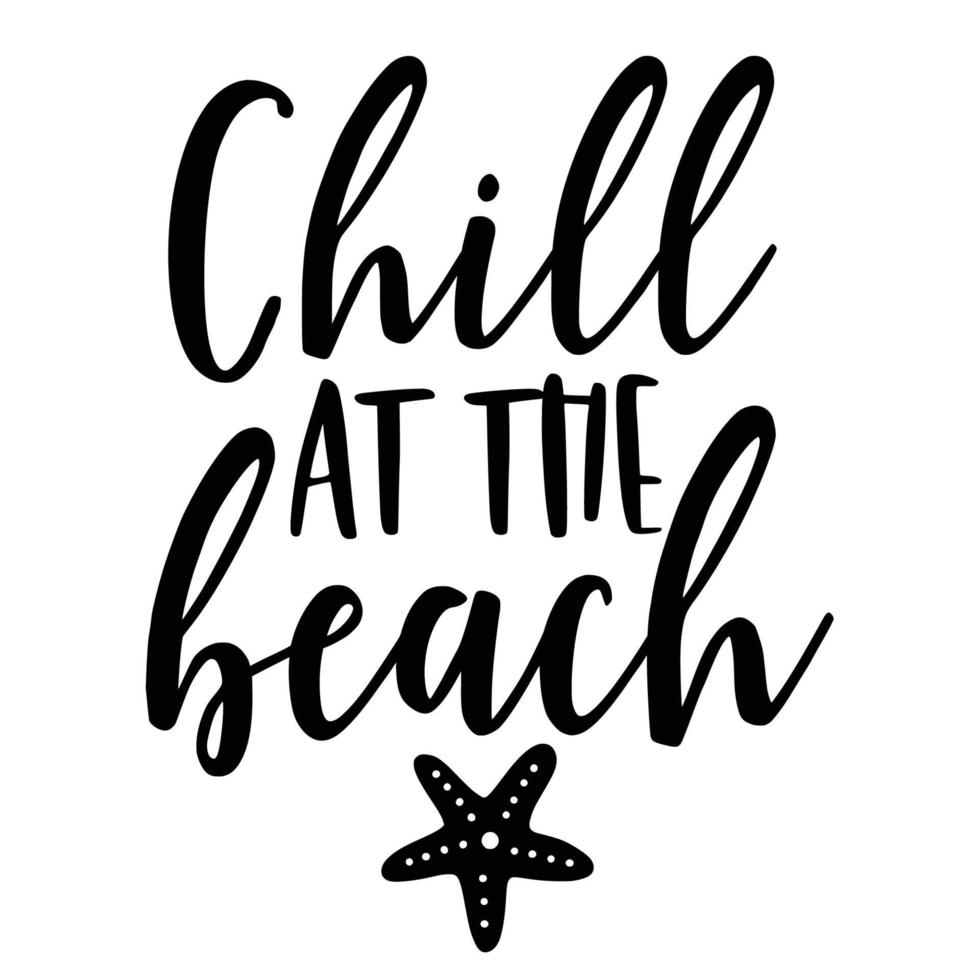 Beach Quotes Typography black and white for printing 15571894 Vector ...