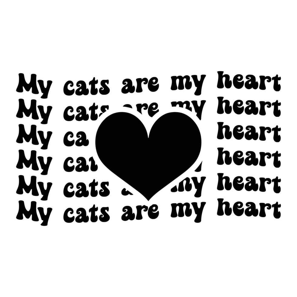 Cat Quotes Typography Black and White for print vector